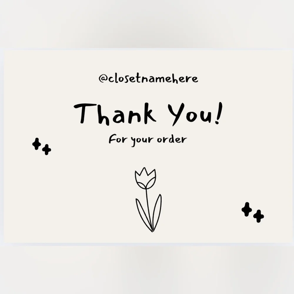50 Custom 4x6 Floral Thank You Notes Labels For Sellers/Thank You Stickers